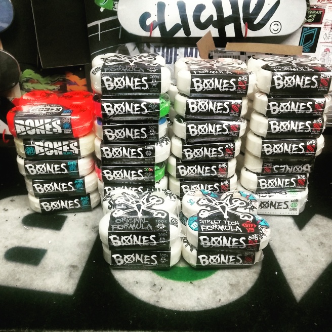 Tons of Bones Wheels in stock. Sizes from 51mm to 62mm